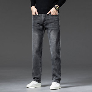 新款直筒牛仔裤男款宽松大码长裤秋冬季款潮流休闲弹力男士裤子，男装牛仔裤，奇怪漫猴工厂店