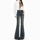 【Gentle】千金小姐风｜穿搭灵感｜显瘦高腰毛边微喇叭裤常规&，女装休闲裤，奇怪漫猴工厂店