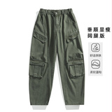 【98】L-9XL男士美式复古工装裤质感耐磨宽松直筒大码休闲裤，男装牛仔裤，奇怪漫猴工厂店