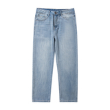 高端天丝九分牛仔裤男士款宽松阔腿大码男裤2026新款休闲直筒长裤，男装牛仔裤，奇怪漫猴工厂店