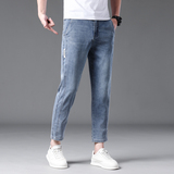 矮个子新款九分裤八分裤薄款直筒裤男生弹力牛仔裤，男装牛仔裤，奇怪漫猴工厂店