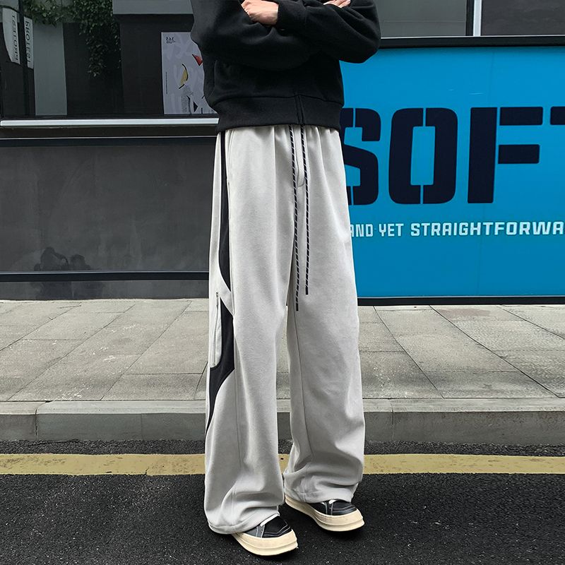 Q美式工装伞兵裤男秋季2025新款直筒宽松黑色长裤户外运动裤子男，男装休闲裤，奇怪漫猴工厂店
