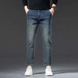 新款高端九分牛仔裤防盗拉链袋男春秋季潮牌直筒修身休闲直脚裤子，男装牛仔裤，奇怪漫猴工厂店