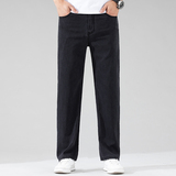 天丝松紧腰牛仔裤男士夏季薄款宽松直筒男裤新款阔腿休闲长裤子，男装牛仔裤，奇怪漫猴工厂店