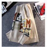 网络趣味情侣撞色毛衣卡通图案针织上衣，男装T恤，奇怪漫猴工厂店