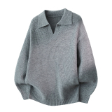 数据海鸥领套头毛衣，男装T恤，奇怪漫猴工厂店