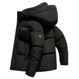 新标2025冬新款男士短款羽绒服连帽简约百搭商务保暖高级休闲，男装羽绒服，奇怪漫猴工厂店