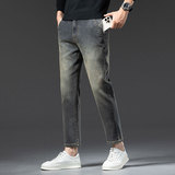 弹力牛仔裤男士九分春秋四季款直筒修身休闲防盗拉链袋弹力舒适潮，男装牛仔裤，奇怪漫猴工厂店