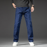 加绒牛仔裤男加厚保暖新款冬季男士长裤宽松直筒弹力男裤大码，男装牛仔裤，奇怪漫猴工厂店