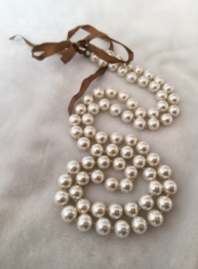 青岛外贸饰品项链毛衣链潮流时尚轻奢玻璃珍珠夸张长款项链