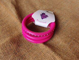 青岛外贸饰品手链民族风潮流时尚简洁大方玫瑰红亚克力三层手镯