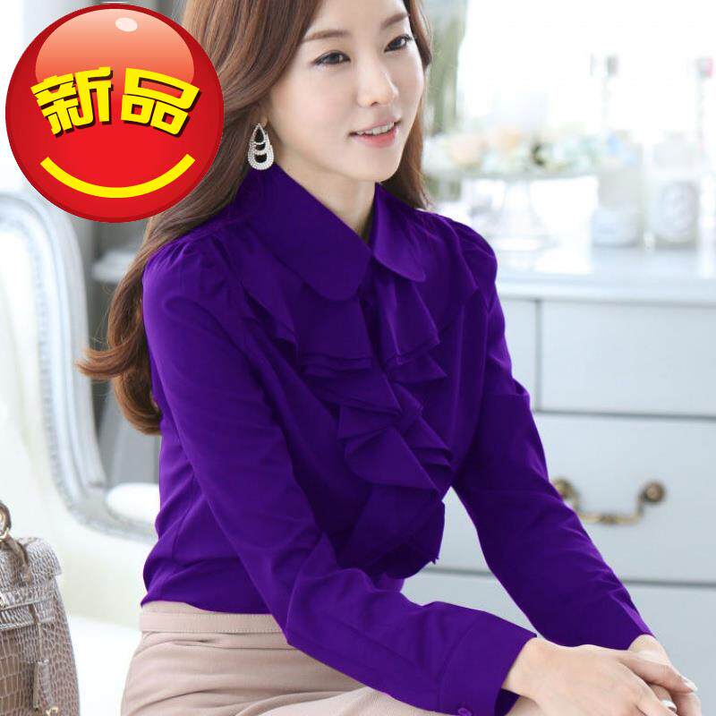 2019 new pattern shirt Long sleeve 0 Korean Edition Self cultivation white shirt Chiffon Autumn Doll collar jacketin the Women's clothing/Boutique , Lace shirt/Chiffon shirt  category - from Buy2taobao.com to provide professional Taobao agent buy service