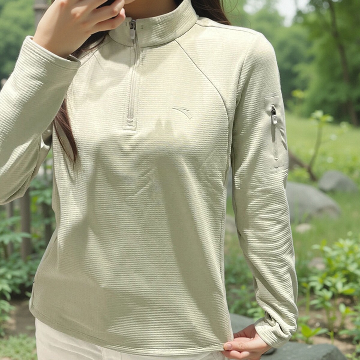 正品安踏中国国家地理加绒T恤女