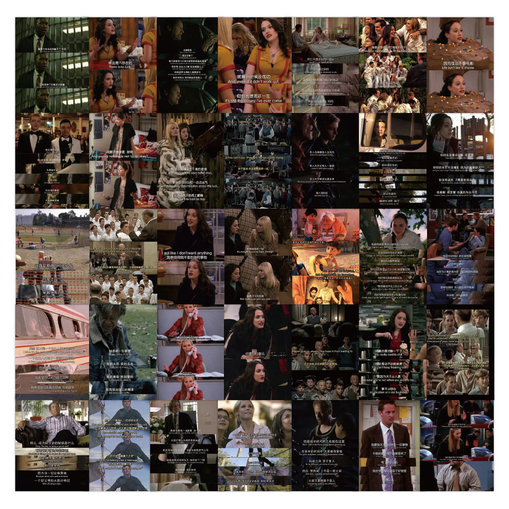 60张美剧治愈经典语录卡通贴纸装饰行李箱手机壳笔记本贴画