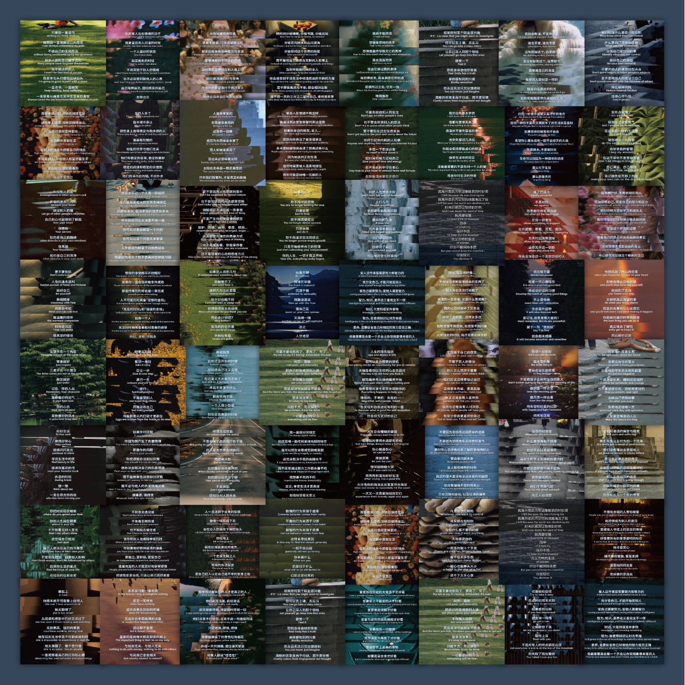 60张人间清醒语录励志手账贴纸装饰笔记本滑板车手机壳贴画