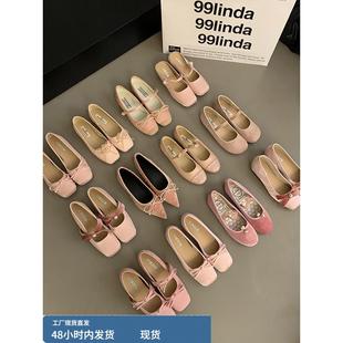 晚装鞋,粉色温柔鞋配裙,仙女鞋,早春款式,增高的法式蝴蝶结玛