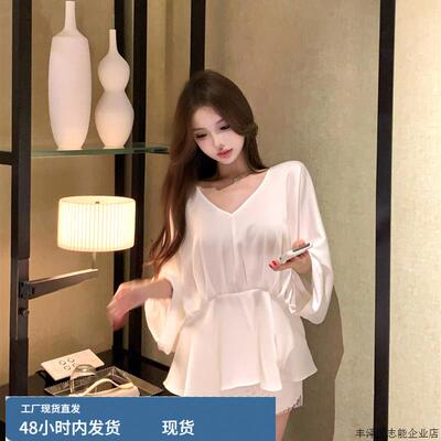 温柔白月光衬衫裙子套装女早秋季富家千金感穿搭小个子贵气两件套