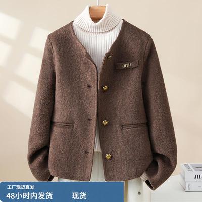 双面毛呢短外套女士装春秋冬2025年新款今年流行爆款休闲洋气上衣