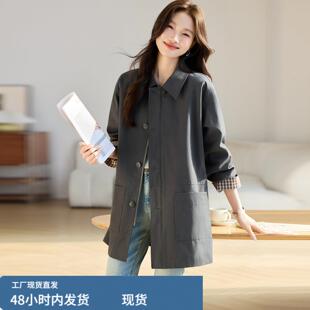 风衣外套女款2026新款春季今年流行爆款大码宽松巨好看的早春上衣