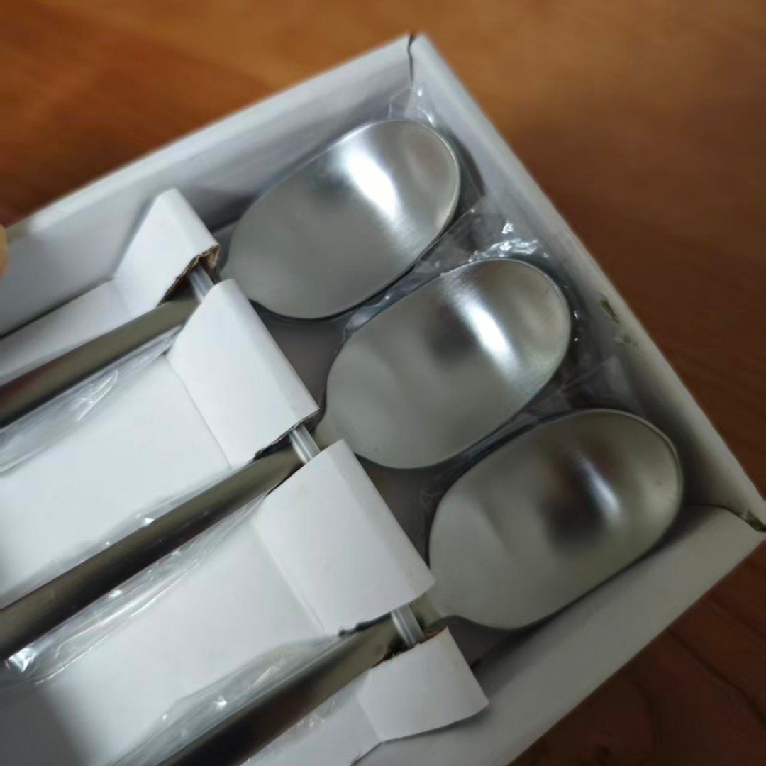 瑞典品牌不锈钢勺子六件套哑光拉丝甜品勺子礼盒装吃饭送礼勺