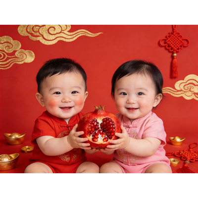 婚房床头龙凤胎送子图海报