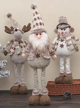 Christmas Decoration Knitted Stretch Leg Santa Claus Snowman