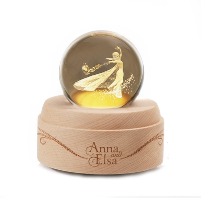 爱莎公主水晶球音乐盒迪士尼八音盒冰雪奇缘女孩女童女生十岁礼物