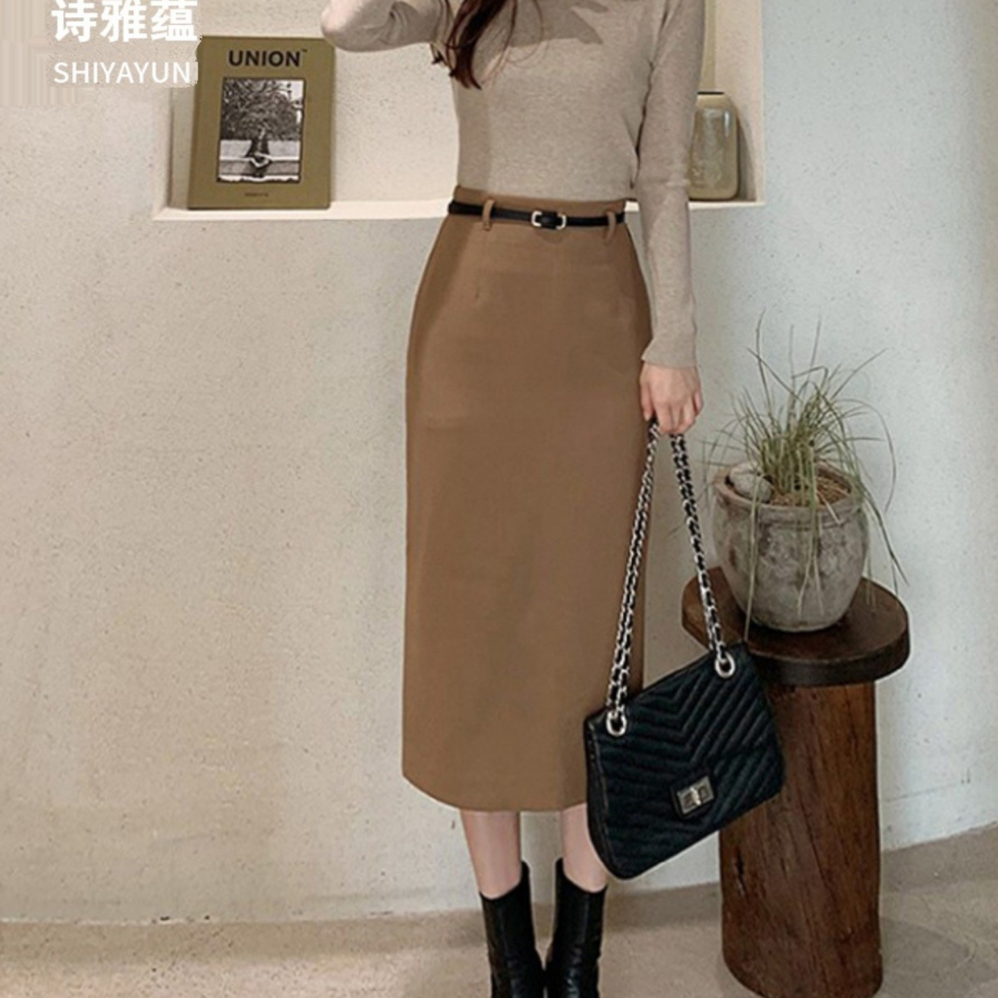 春秋新款气质高腰半身裙显瘦包臀
