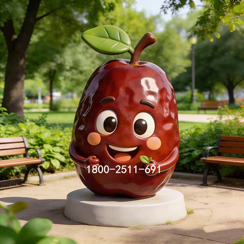 仿真红枣表情包公仔雕塑定制公园装饰玻璃钢核桃卡通坚果造型娃娃