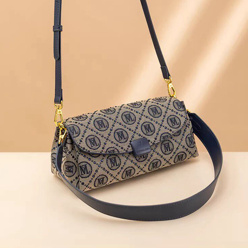 法棍包女2026春夏新款包包高级感真皮镶钻腋下包大容量单肩斜挎包