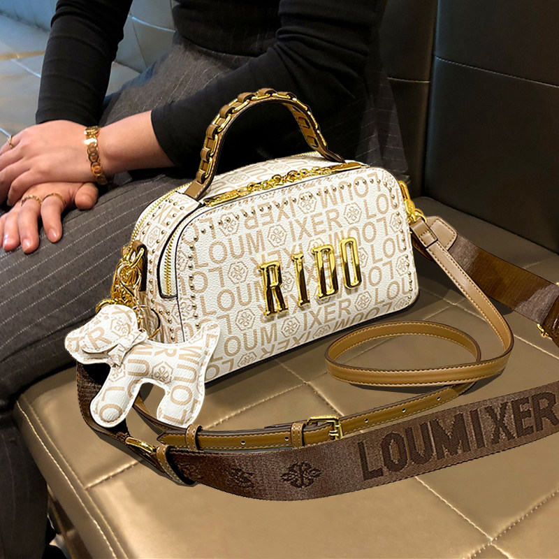 品牌包包女款高级感时尚双层拉链小方包大容量手提单肩宽带斜挎包