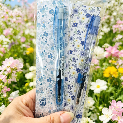 日本Pentel派通自动铅笔PD105T侧按式春日花卉DIY活动铅笔小学生写字书写铅笔不易断芯0.5mm