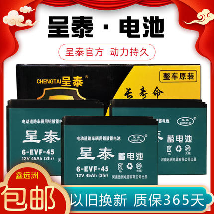 呈泰黑金电池电动车三轮车铅酸蓄电池48V20A32AH45AEVF免维护电瓶