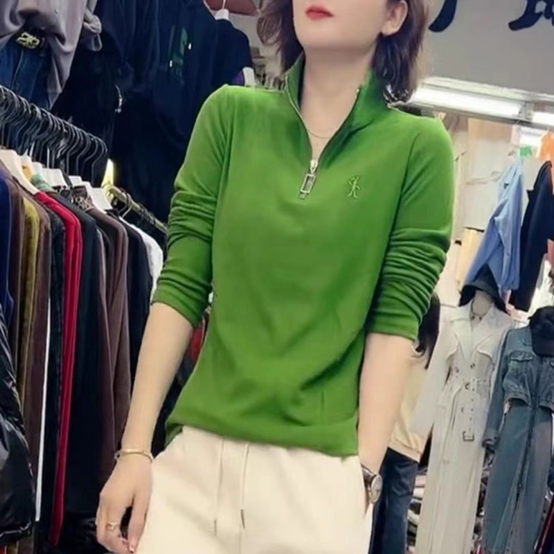 长袖百搭加厚女双面德绒立领上衣