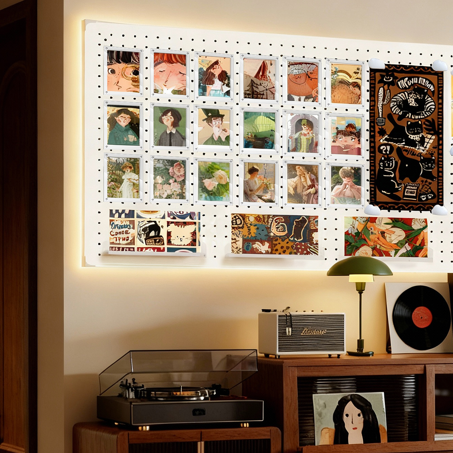 3寸小卡洞洞板展示墙面明星收纳卡片追星爱豆卡片海报专辑置物架