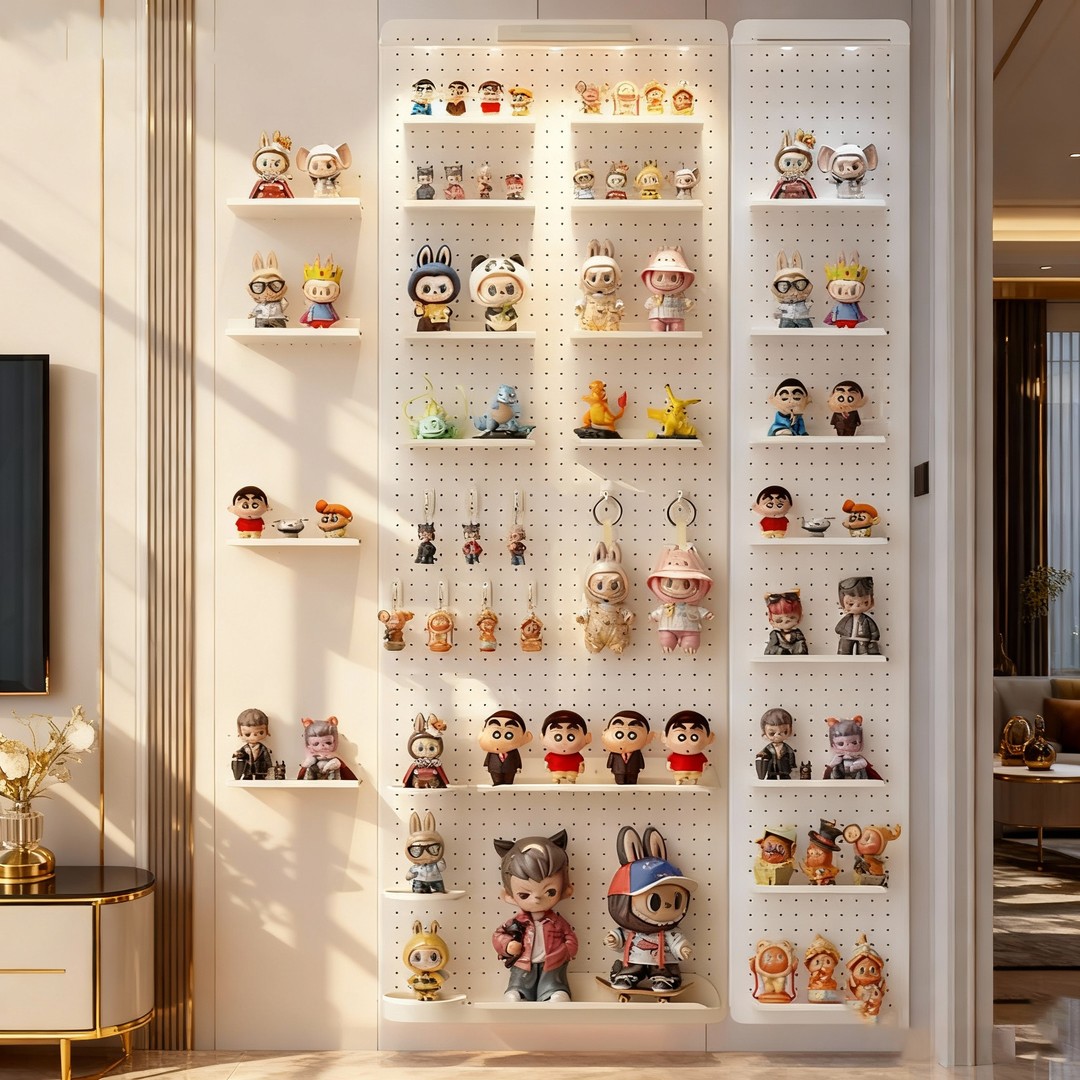 盲盒洞洞板置物架上墙面收纳架手办泡泡玛特手办展示架家用陈列架