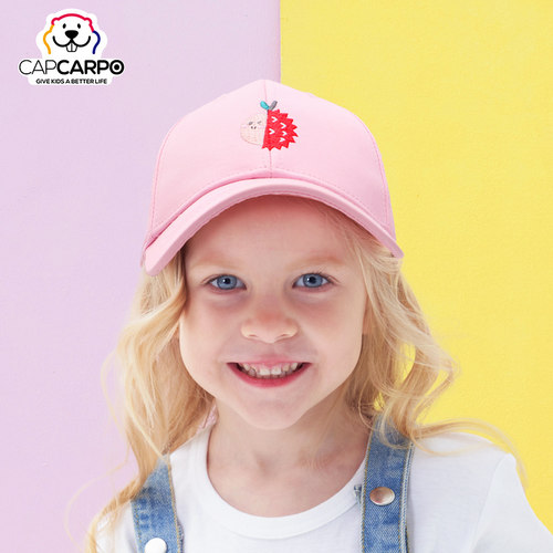 capcarpo儿童棒球帽春夏女宝宝帽子遮阳百搭鸭舌帽女童时尚可爱潮