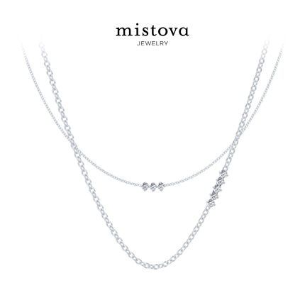 Mistova 设计师首饰品牌新品小众锁骨链 星光双层项链