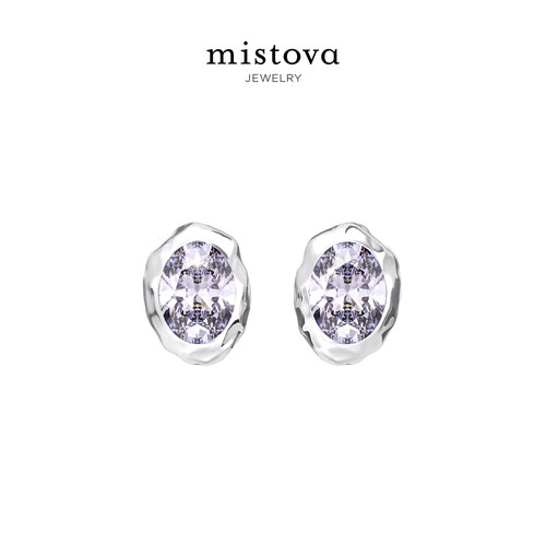 JEWELRYS925银镶嵌几何耳钉