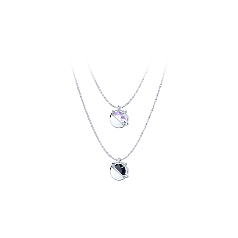 Mistova 原创设计S925银项链轻奢小众520七夕情侣礼盒半宝石项链