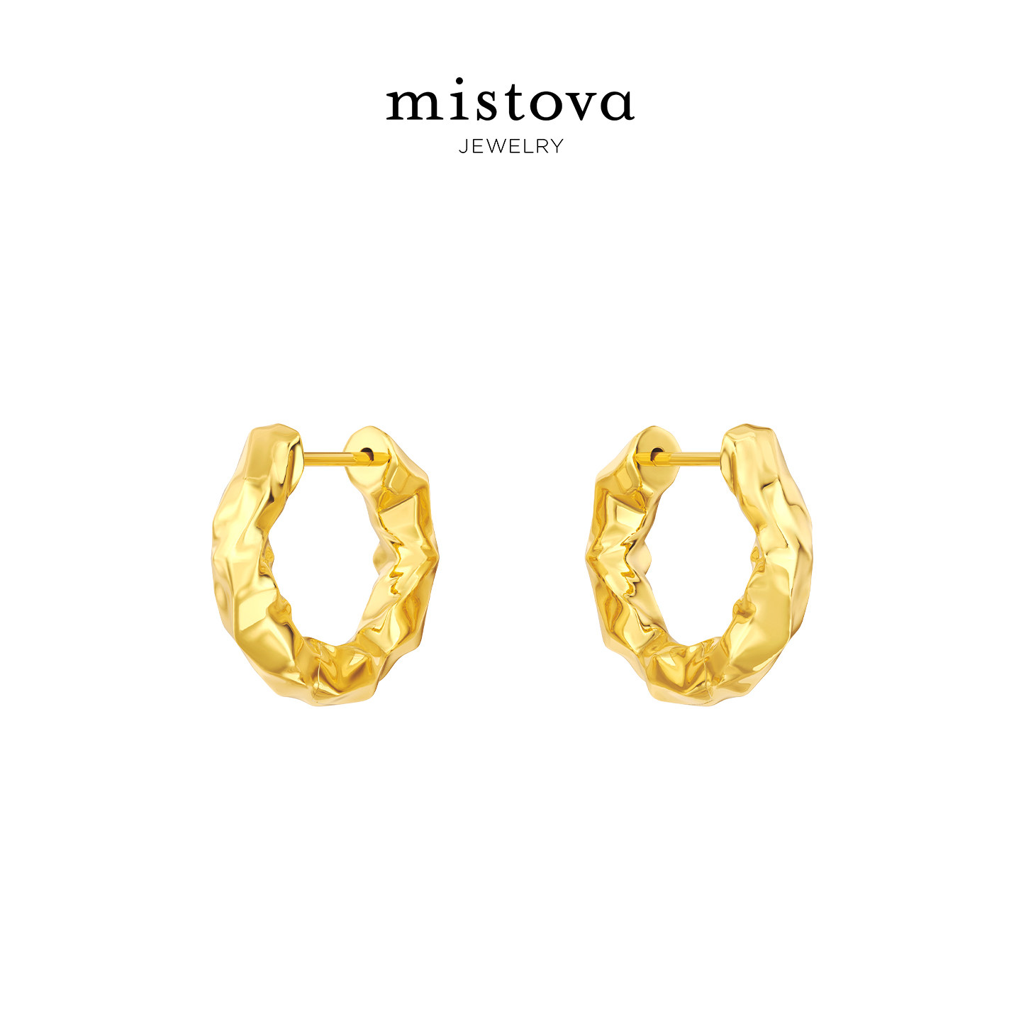 Mistova设计师品牌S925银铄石肌理耳钉极简高级感