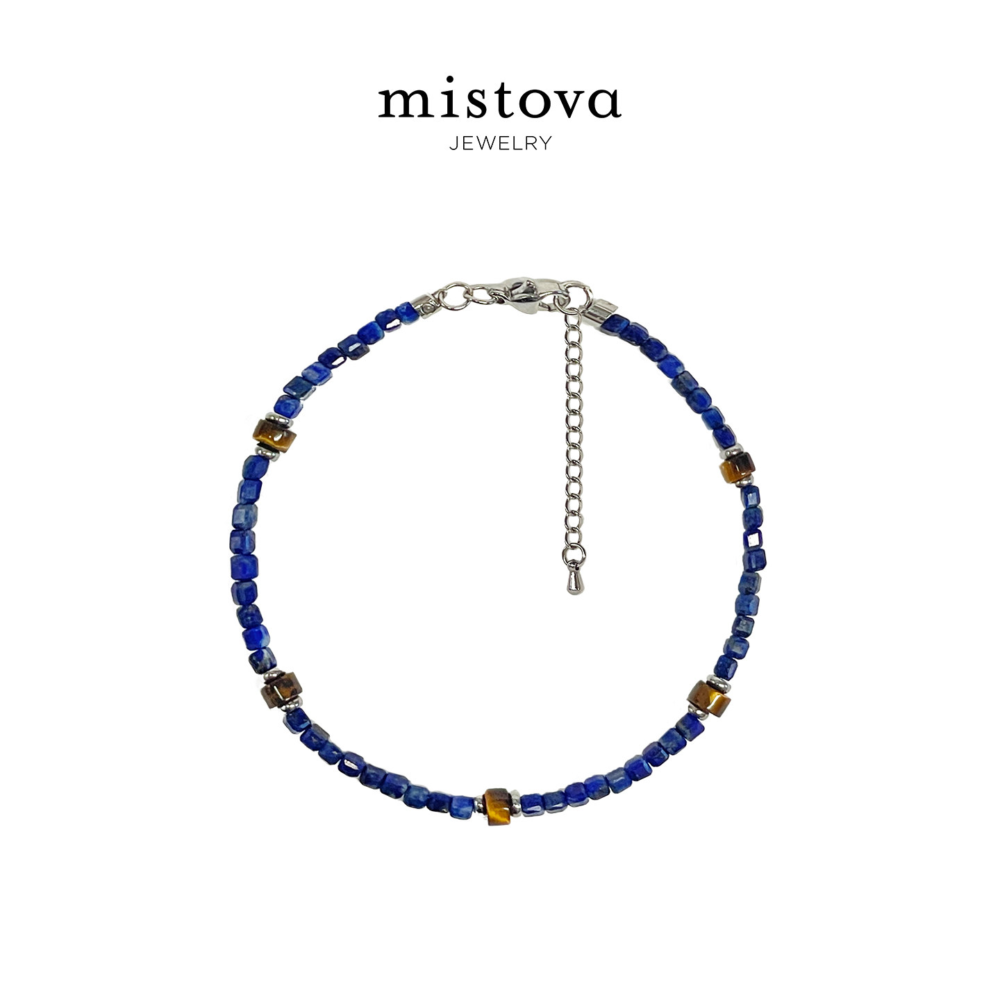 Mistova陨星星蓝手链项链蓝色镶嵌女复古简约气质高级感精致配饰