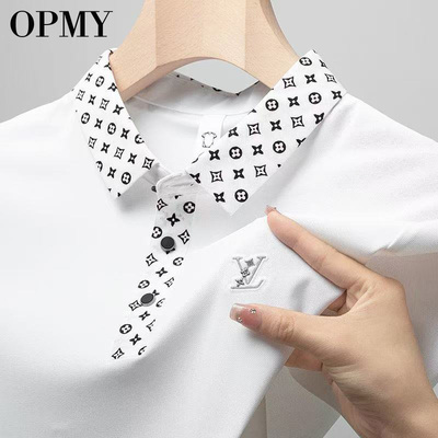 OPMY高端商务休闲T恤男夏季新款