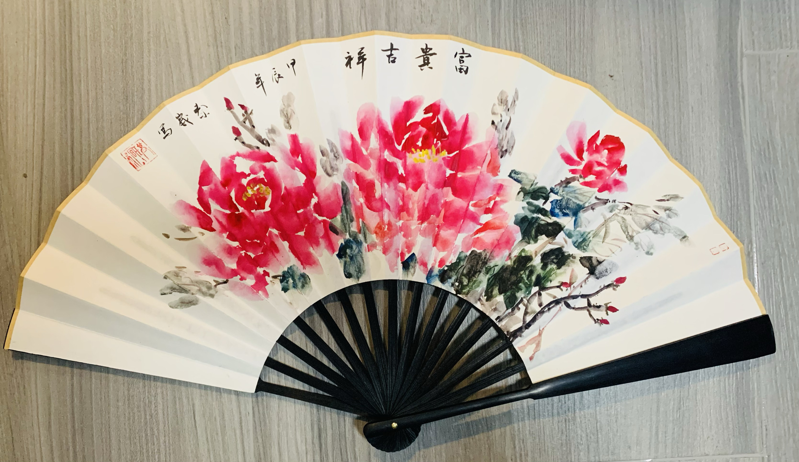 古典扇面拍照折扇 定制手绘国画空白题字中国风双面扇子书法纸扇