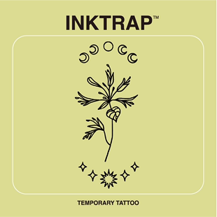 2.8cm INKTRAP油墨陷阱防水防汗持久两周草本纹身贴植物星月6.3