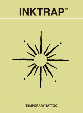 INKTRAP油墨陷阱太阳符号图腾美式防水两周草本纹身贴 3.6*3.5cm