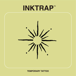 INKTRAP油墨陷阱太阳符号图腾美式防水两周草本纹身贴 3.6*3.5cm