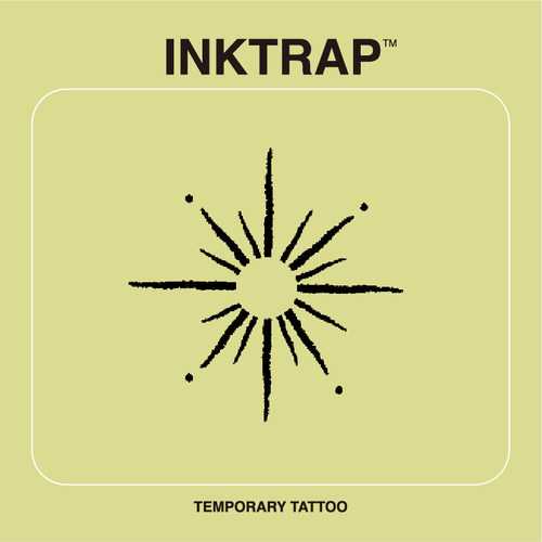 INKTRAP油墨陷阱太阳符号图腾美式防水两周草本纹身贴 3.6*3.5cm