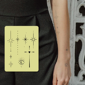 INKTRAP油墨陷阱细线条简约清爽创意ins风草本纹身贴 组合装