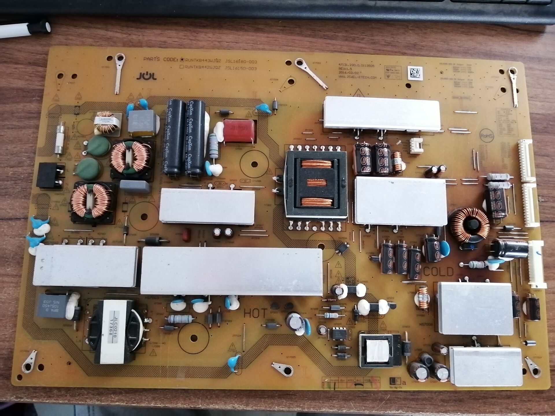 夏普LCD-65SU760A 65MY8008A电源板RUNTKB443WJQZ JSL16180-003测